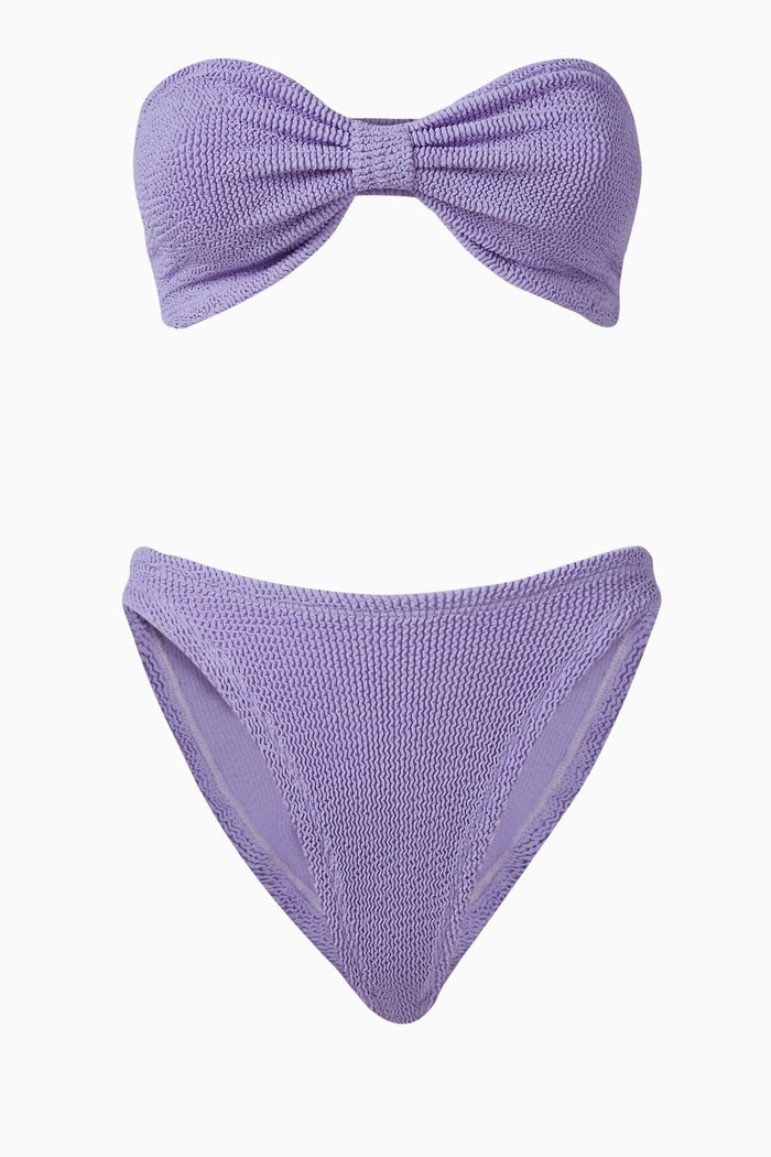 

Jean Bandeau Bikini Set in Stretch Nylon, Purple