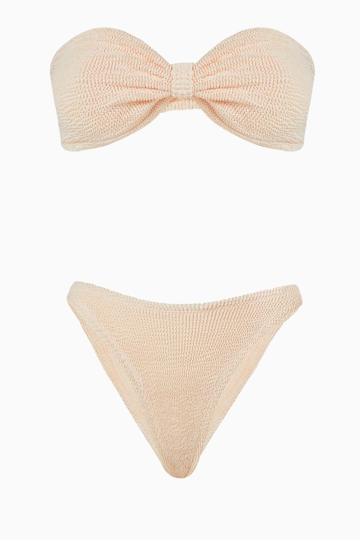 

Jean Bandeau Bikini Set in Stretch Nylon, Pink