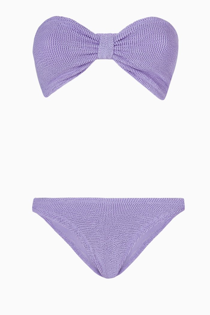 

Jean Bandeau Bikini Set in Stretch Nylon, Purple