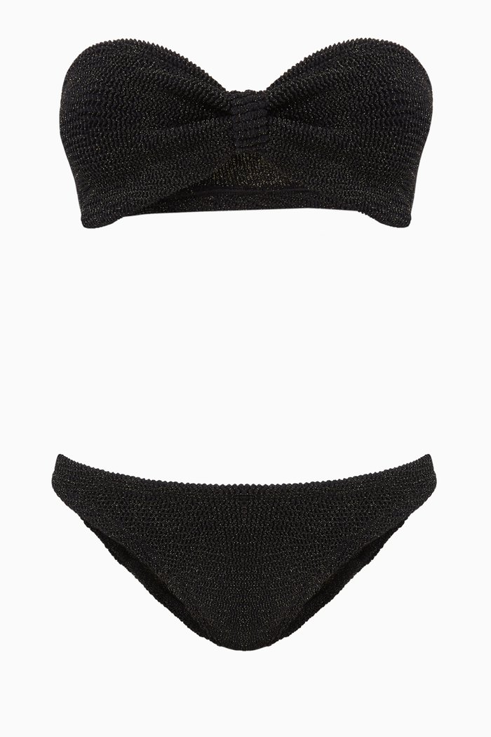 Jean Bandeau Bikini Set in Stretch Nylon, Multicolour