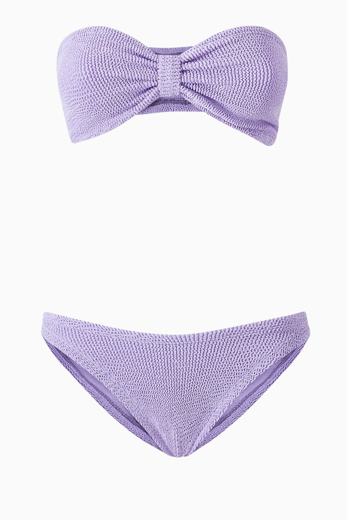

Jean Bandeau Bikini Set in Stretch Nylon, Purple