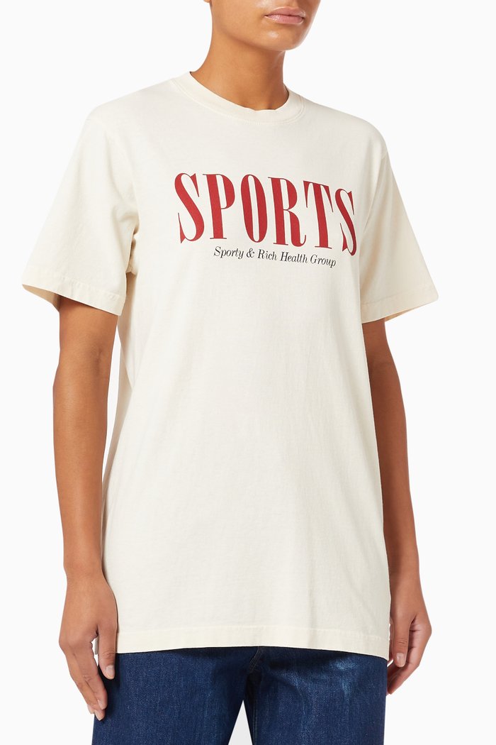 

Sports Crewneck T-shirt in Cotton Jersey, Neutral