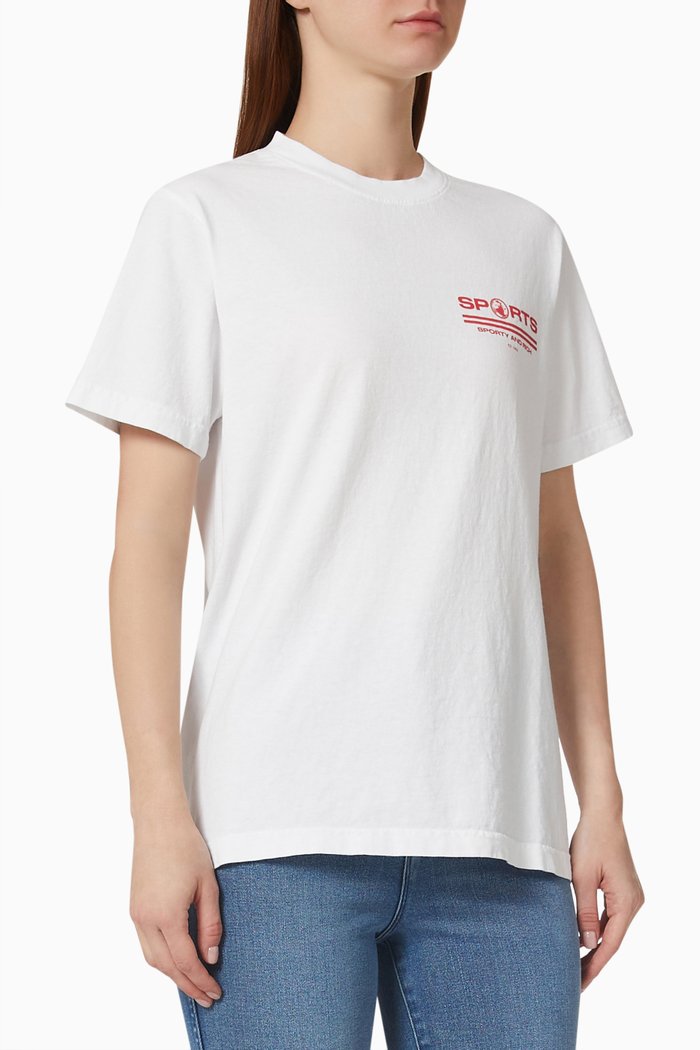 

Sports Crewneck T-shirt in Cotton Jersey, White