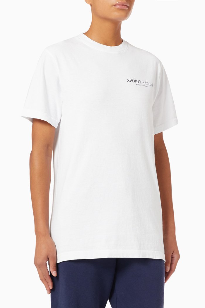 

California Crewneck T-shirt in Cotton Jersey, White