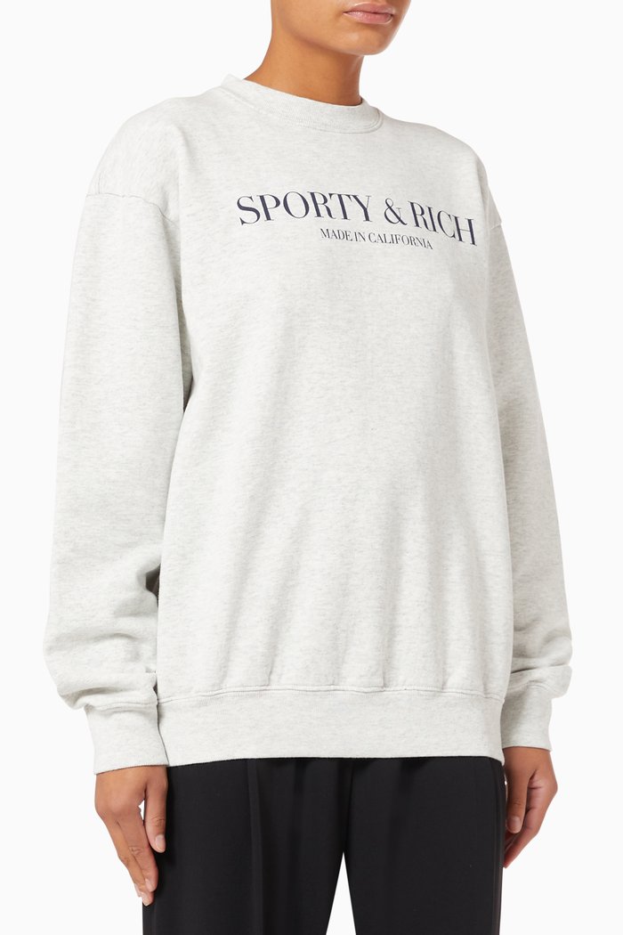 

California Crewneck Sweatshirt in Cotton, Grey