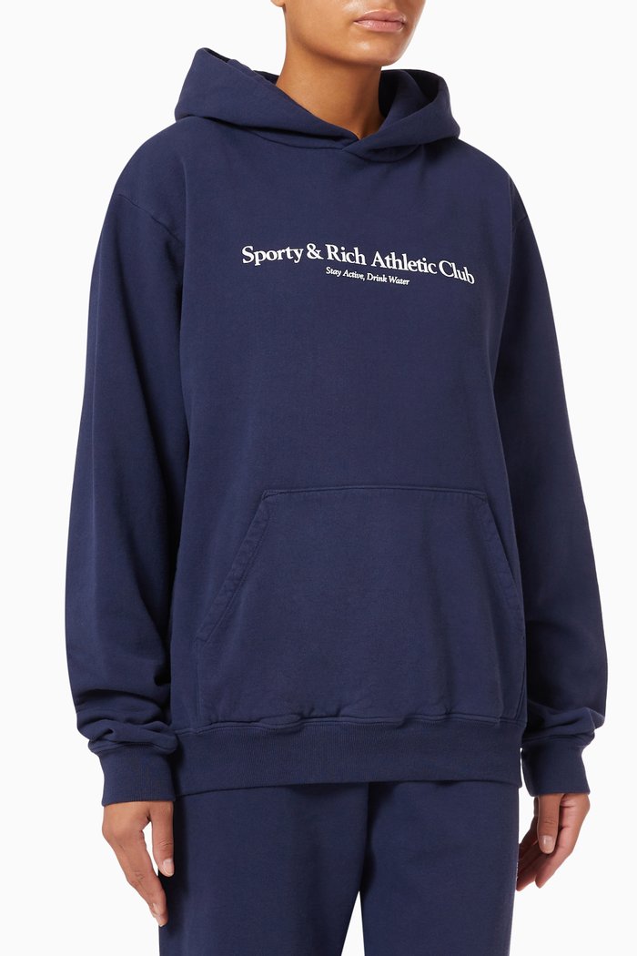 

Athletic Club Hoodie in Cotton, Blue