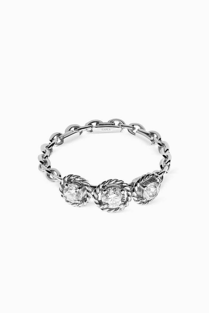 Salasil Trio Diamond Ring in 18kt White Gold