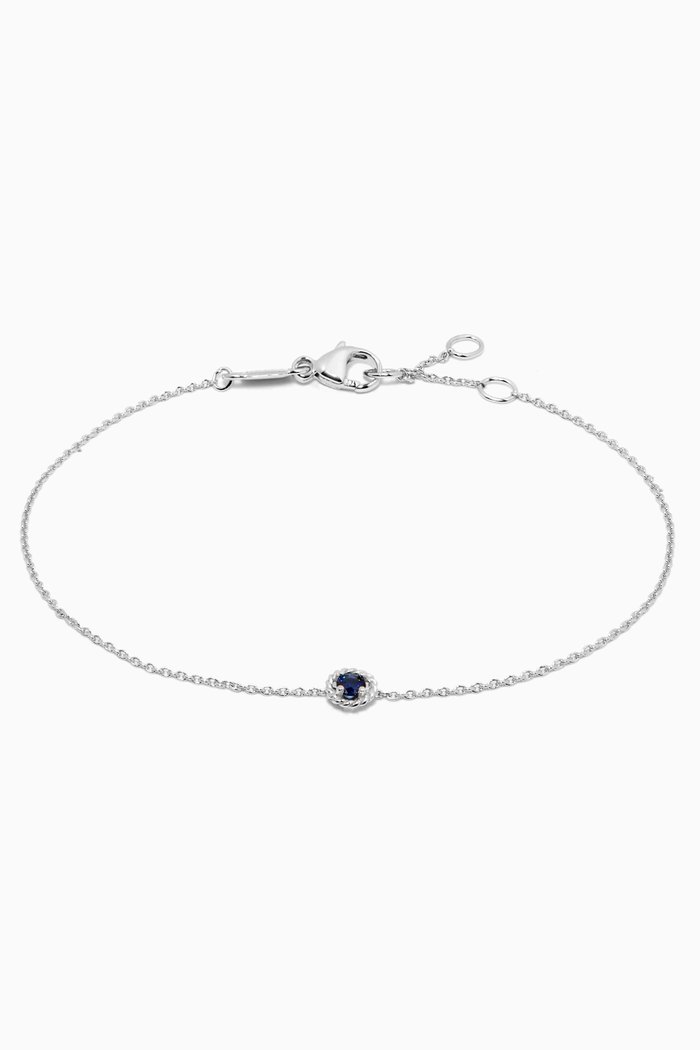 Salasil Blue Sapphire Bracelet in 18kt White Gold, Small