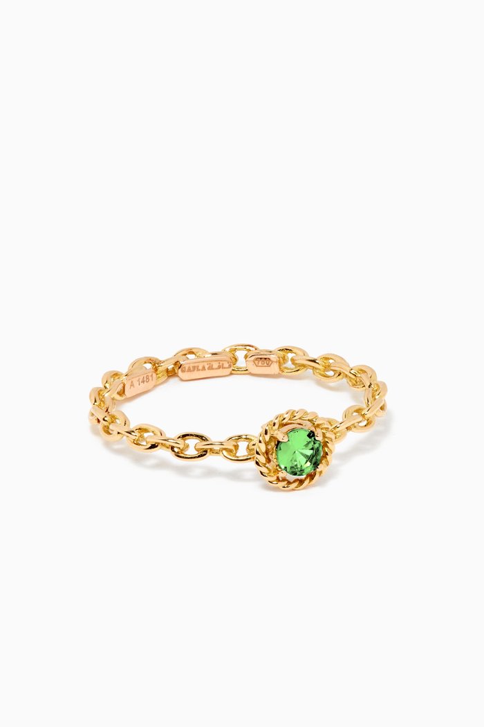 

Salasil Solitaire Tsavorite Ring in 18kt Yellow Gold
