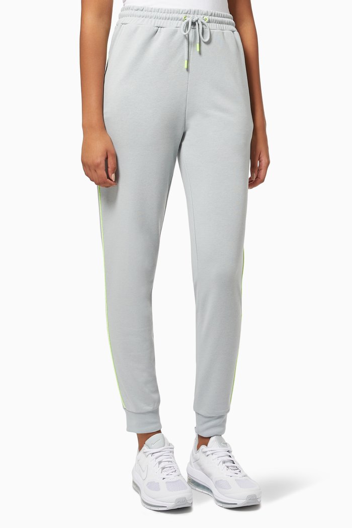 

Claire Neon Piping Sweatpants in Cotton, Grey