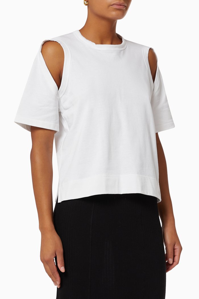 

Cut-out Detail T-shirt in Organic Jersey, White