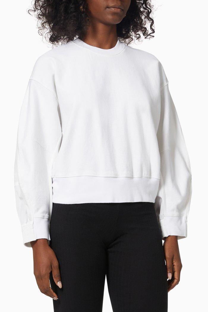 

Crewneck Sweatshirt in Fleece, White