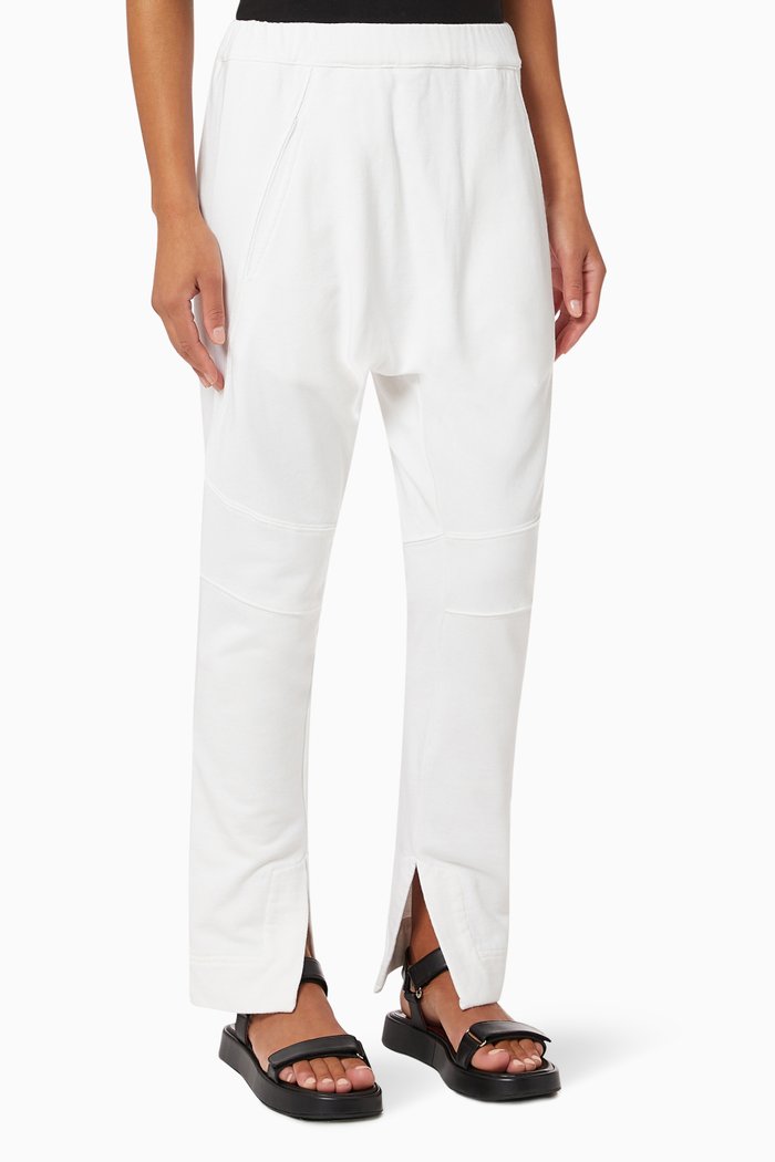 

Slouch Track Pants in Fleece, White