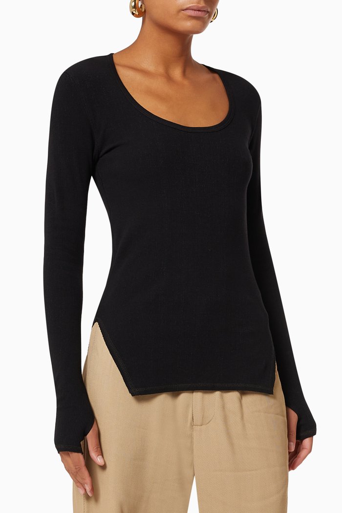 

Scoop T-shirt in Jersey, Black