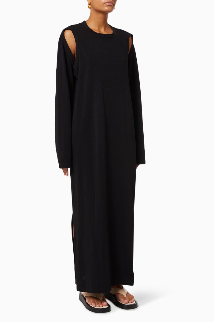 

Cut-out Detail Dress in Organic Jersey, Black