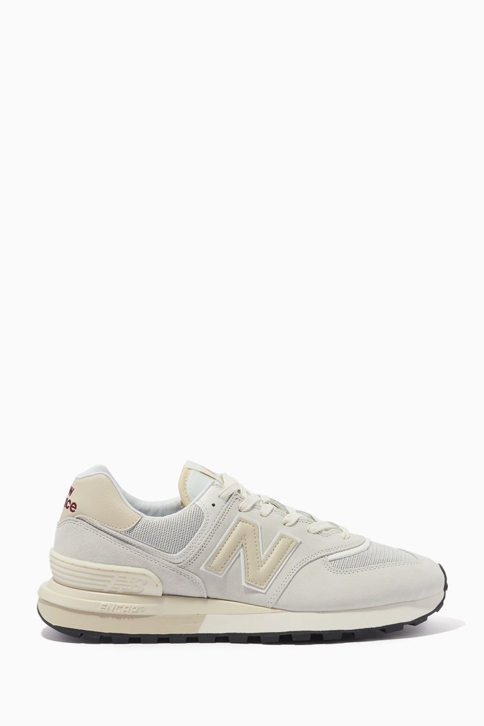 

574 Sneakers in Suede & Mesh, White