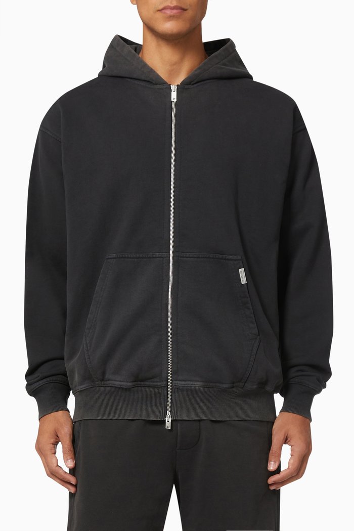 

Blank Zip Hoodie in Cotton, Black
