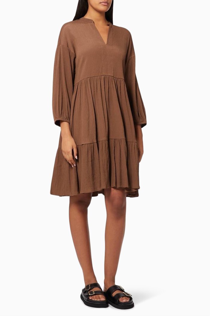 

SLFFreja Short Dress in Fluid Crepe, Blue