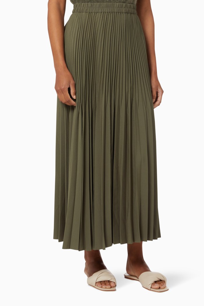 

Plisse Maxi Skirt, Brown