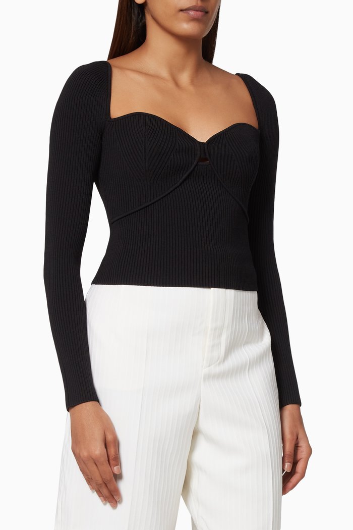 

Rib Top in Knit, Black