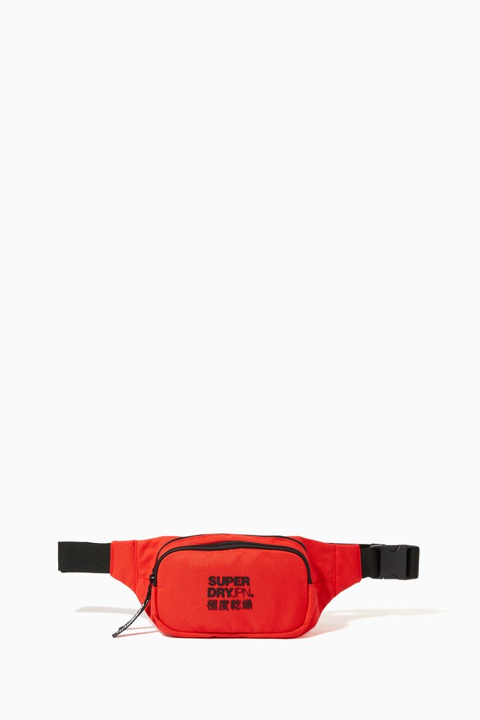 Logo Small Belt Bag in Polyester, Red