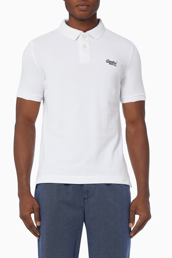 Classic Polo Shirt in Cotton Piqué, White