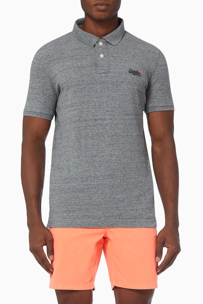 

Classic Polo Shirt in Cotton Piqué, Grey