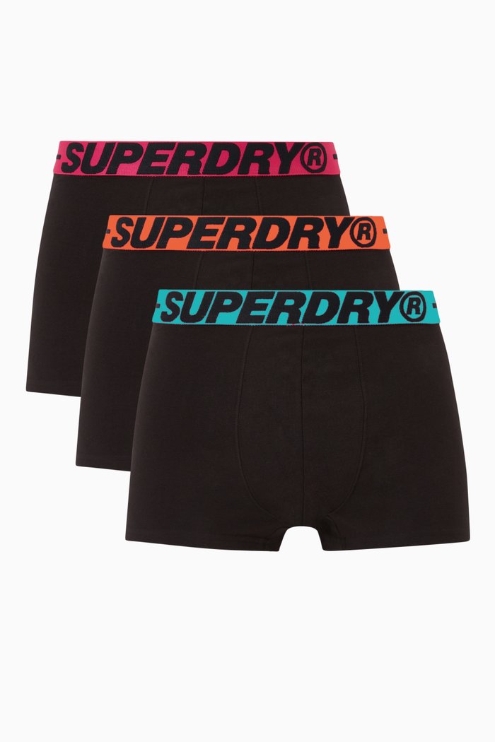 

Logo Trunks in Stretch Organic Cotton, Set of 3, Black