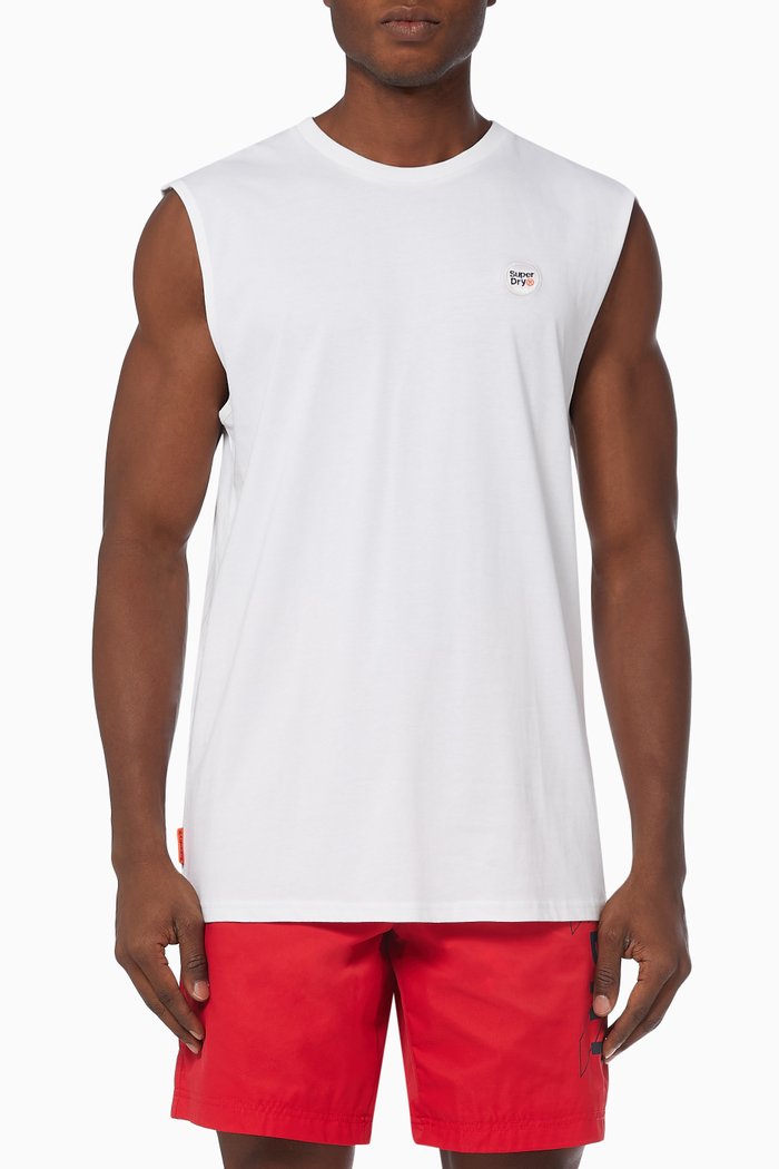 

Oversized Vest in Cotton Jersey, White