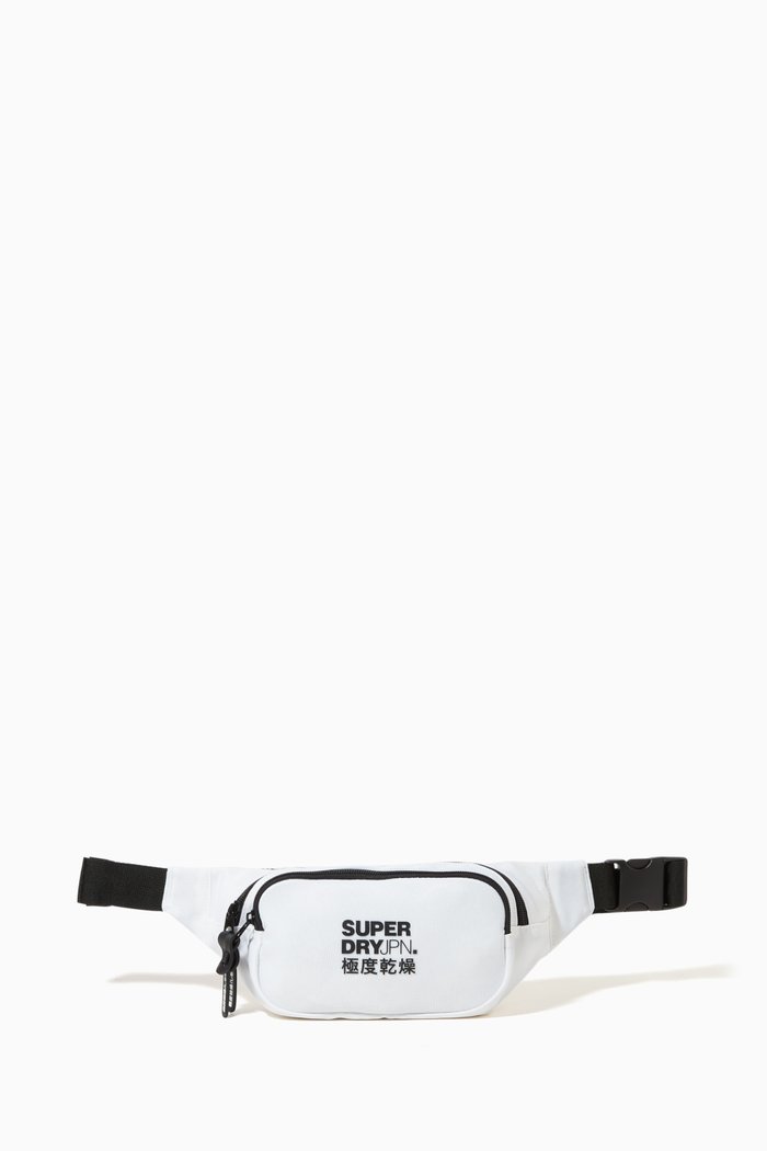 Logo Small Belt Bag in Polyester, White