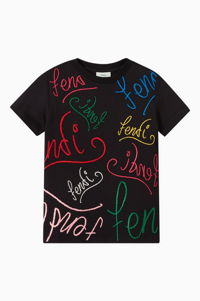 

Graffiti Logo T-shirt in Cotton Jersey, Black