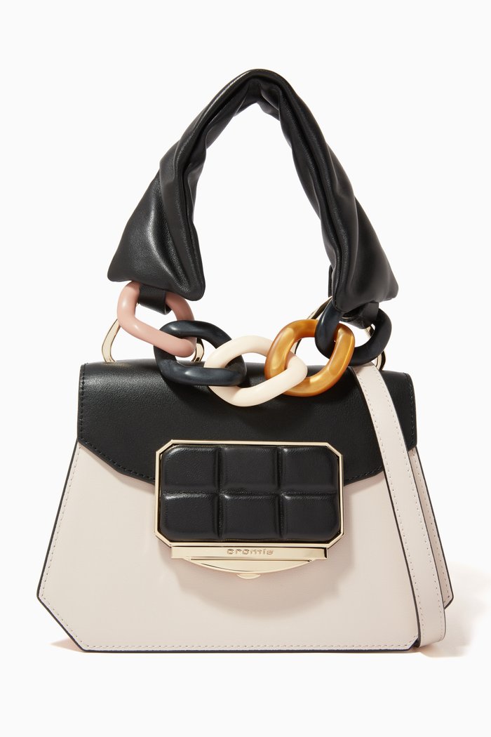

Small Top Handle Bag in Calfskin, Neutral