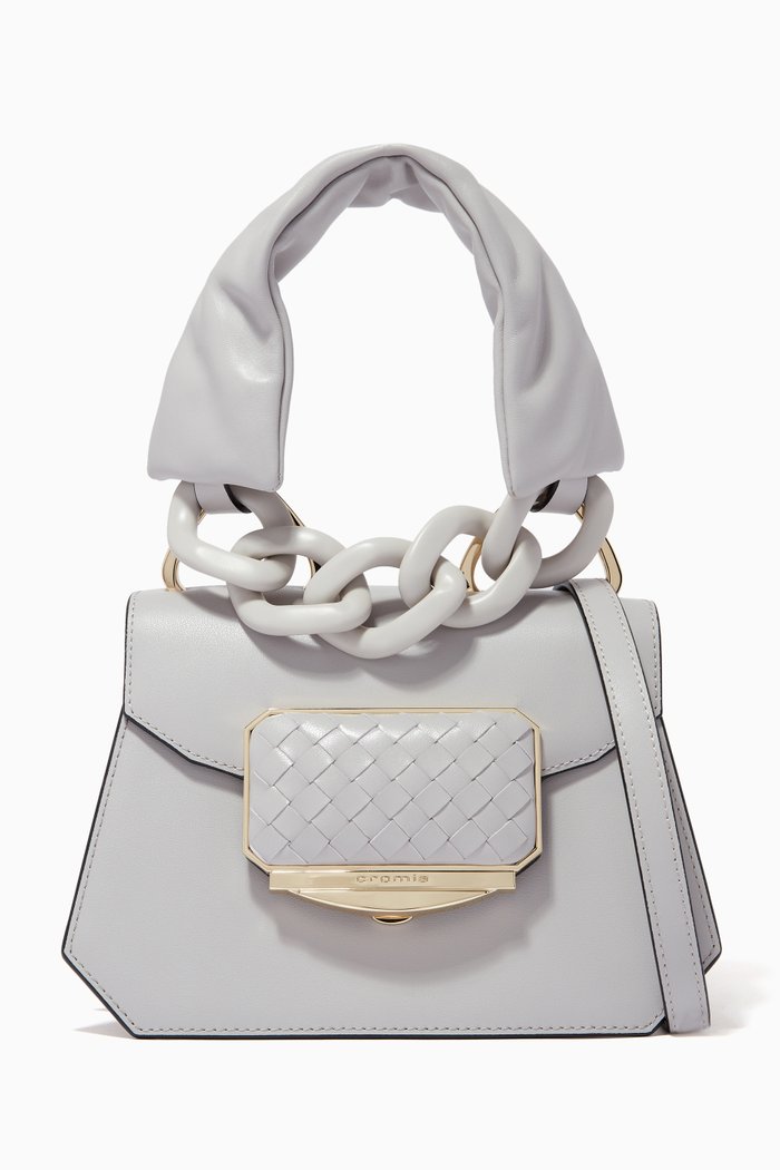 

Small Top Handle Bag in Calfskin, Grey