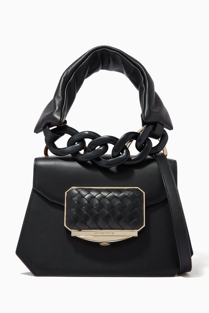 

Small Top Handle Bag in Calfskin, Black