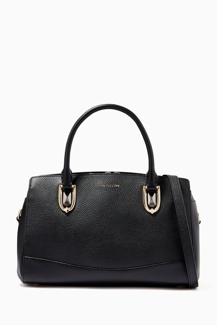 

Medium Trunk Bag in Deer-print Calfskin, Black