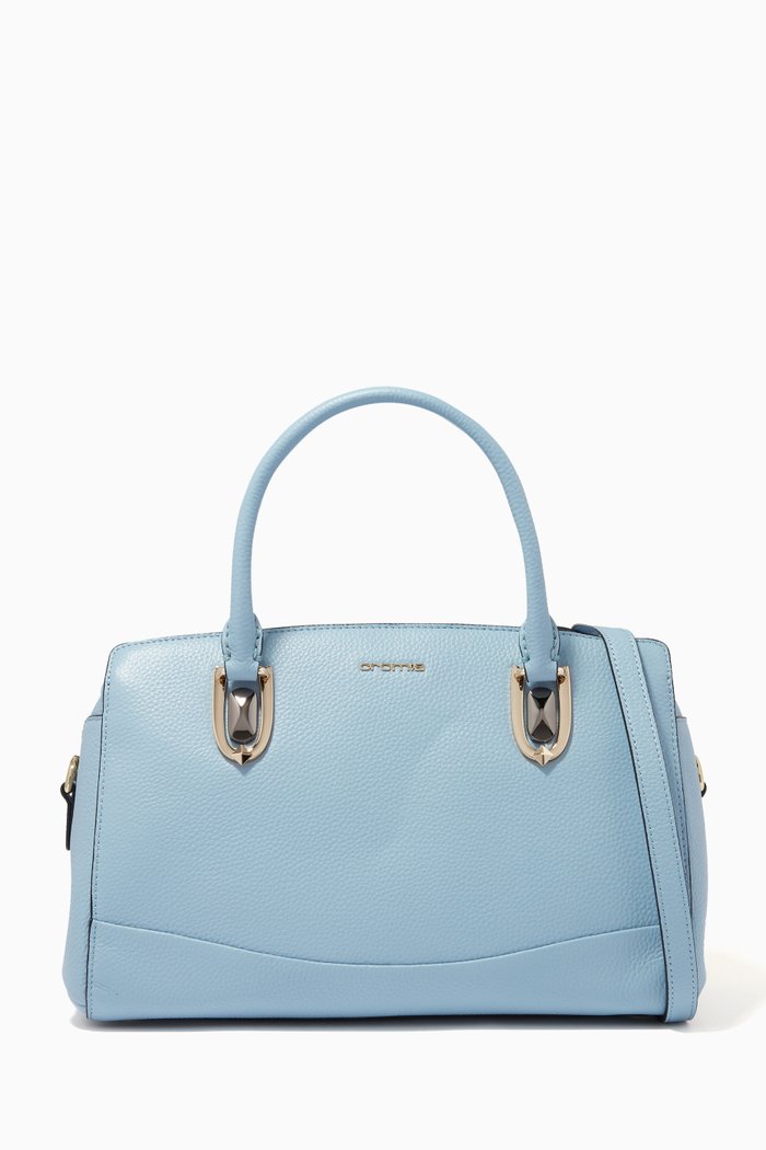 

Medium Trunk Bag in Deer-print Calfskin, Blue