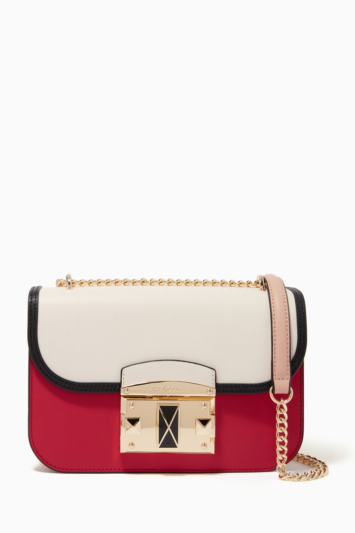 

Small Crossbody Bag in Calfskin, Red