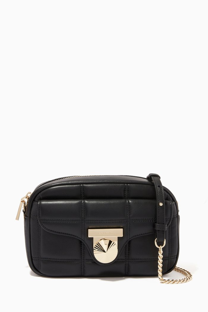 Small Crossbody Bag in Calfskin, Black
