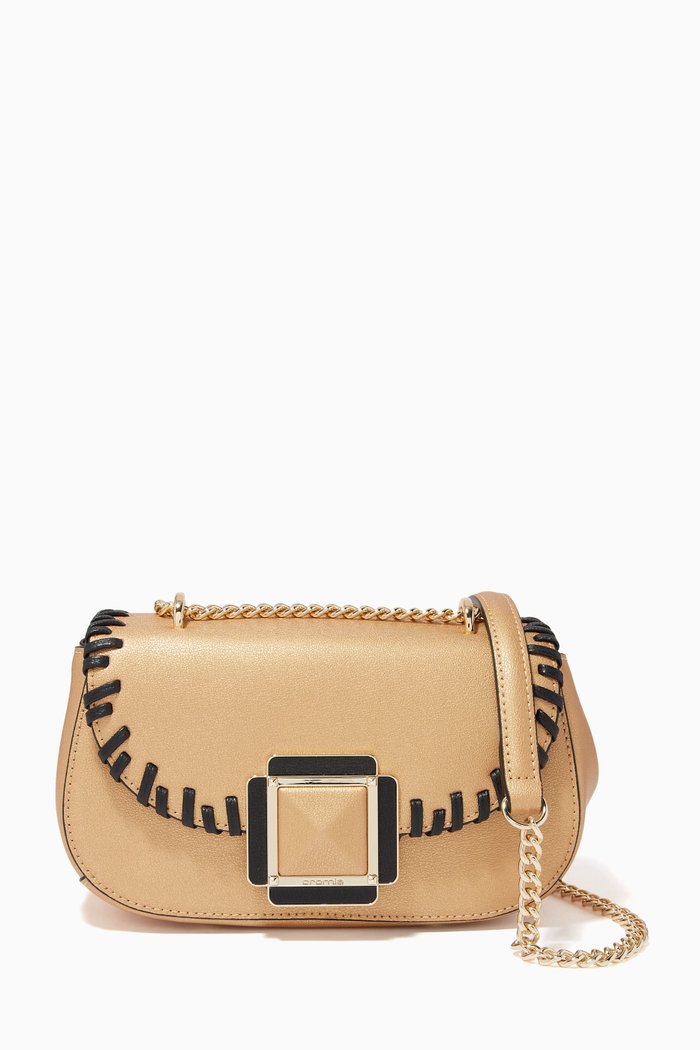 

Small Crossbody Bag in Calfskin, Gold