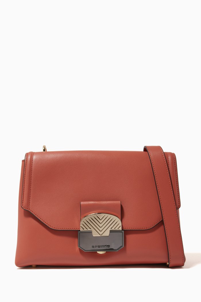 

Medium Crossbody in Calfskin, Brown