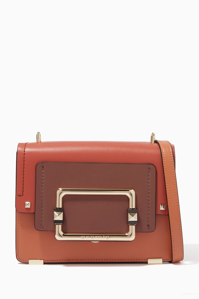 

Small Crossbody in Deer-print Calfskin, Brown