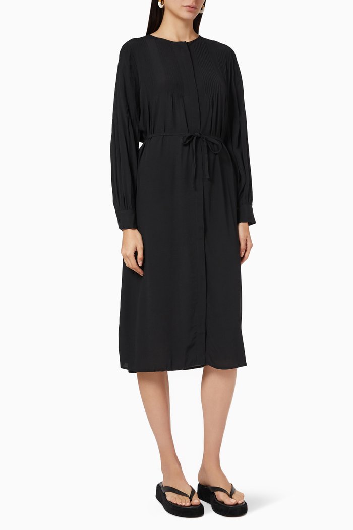 

Yashevira Midi Shirt Dress in Viscose, Black