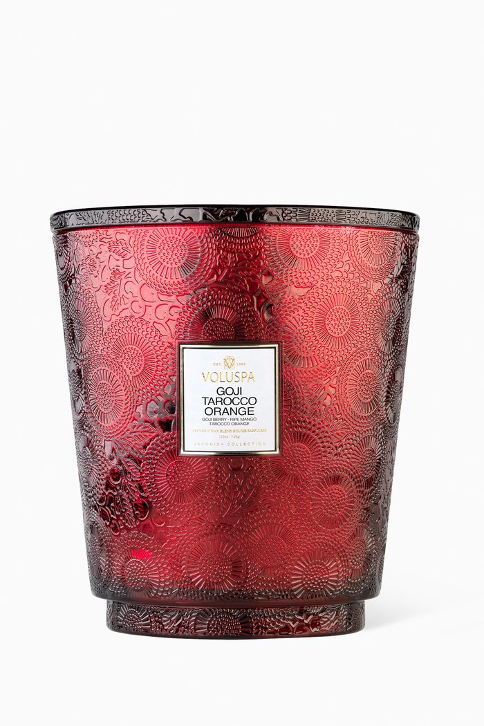 Goji Tarocco Orange 5-Wick Hearth Candle , 400g, Colourless