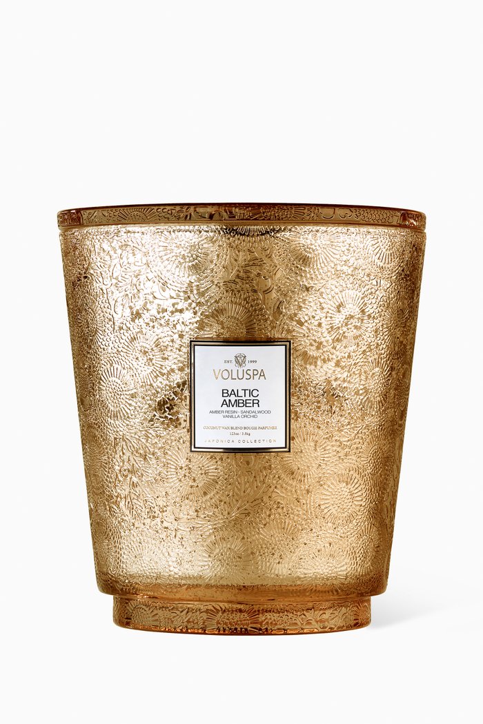 Baltic Amber 5-Wick Hearth Candle, 3.5kg, Colourless