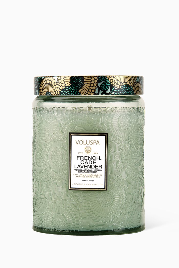 

French Cade Lavender Large Jar Candle, 510g, Colourless