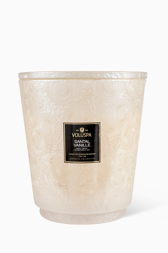 Santal Vanille 5-Wick Hearth Candle, 3500g, Colourless