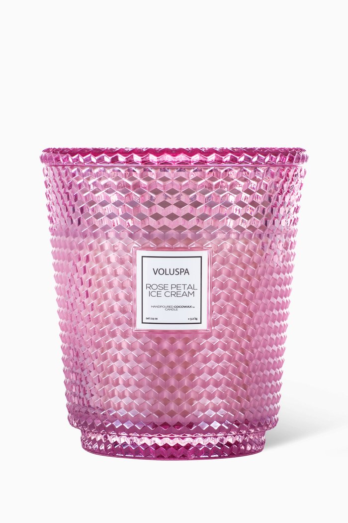 

Rose Petal Ice Cream 5-Wick Hearth Candle, 3200g, Colourless