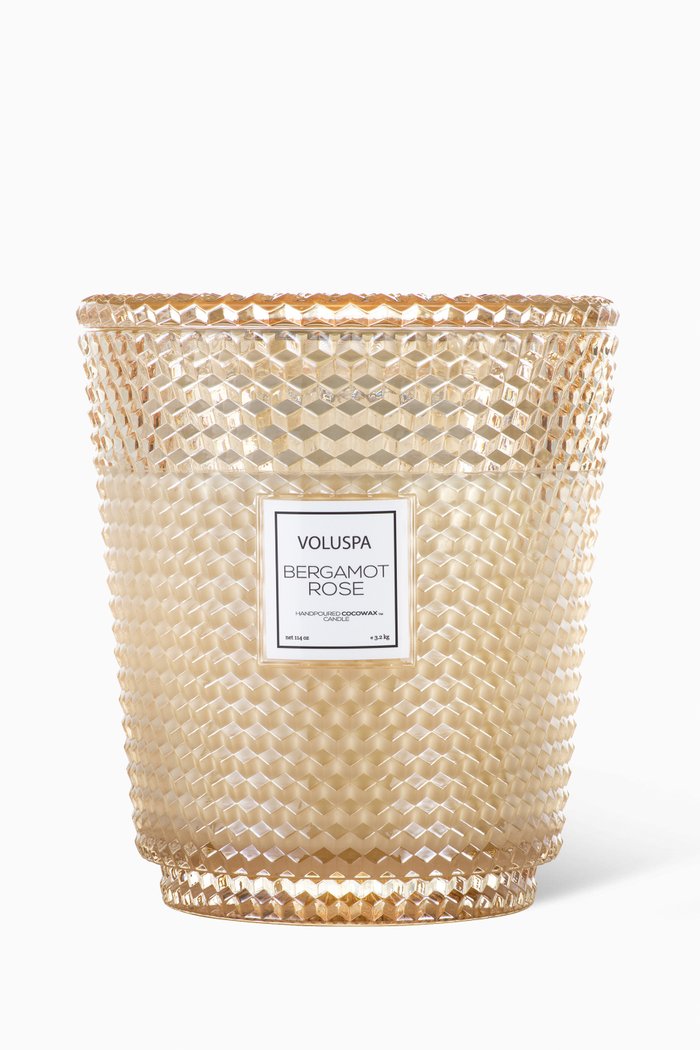 

Bergamot Rose 5-Wick Hearth Candle, 3200g, Colourless