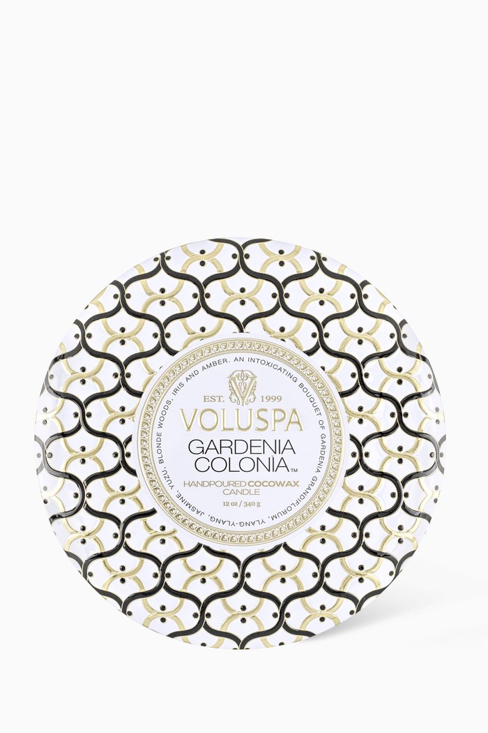 

Gardenia Colonia 3-Wick Tin Candle, 340g, Multicolour