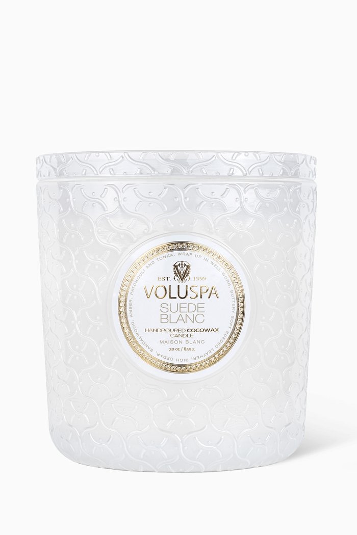 

Suede Blanc Luxe Candle, 850g, Colourless